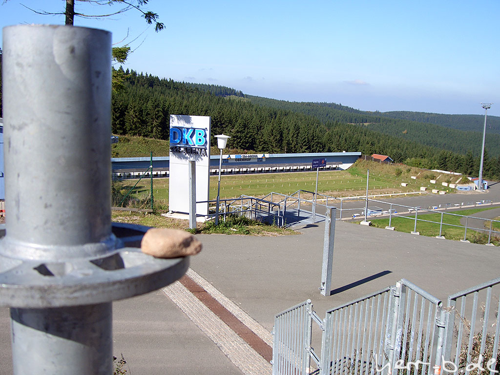 Steini am Biathlon-Stadion in Oberhof
