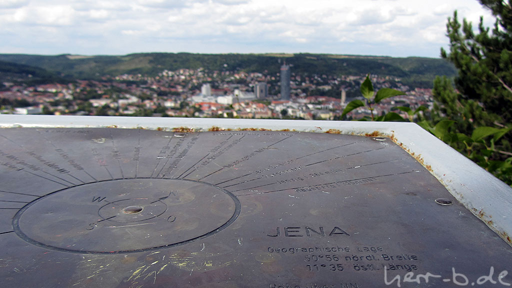 Blick auf Jena mit Lageplan